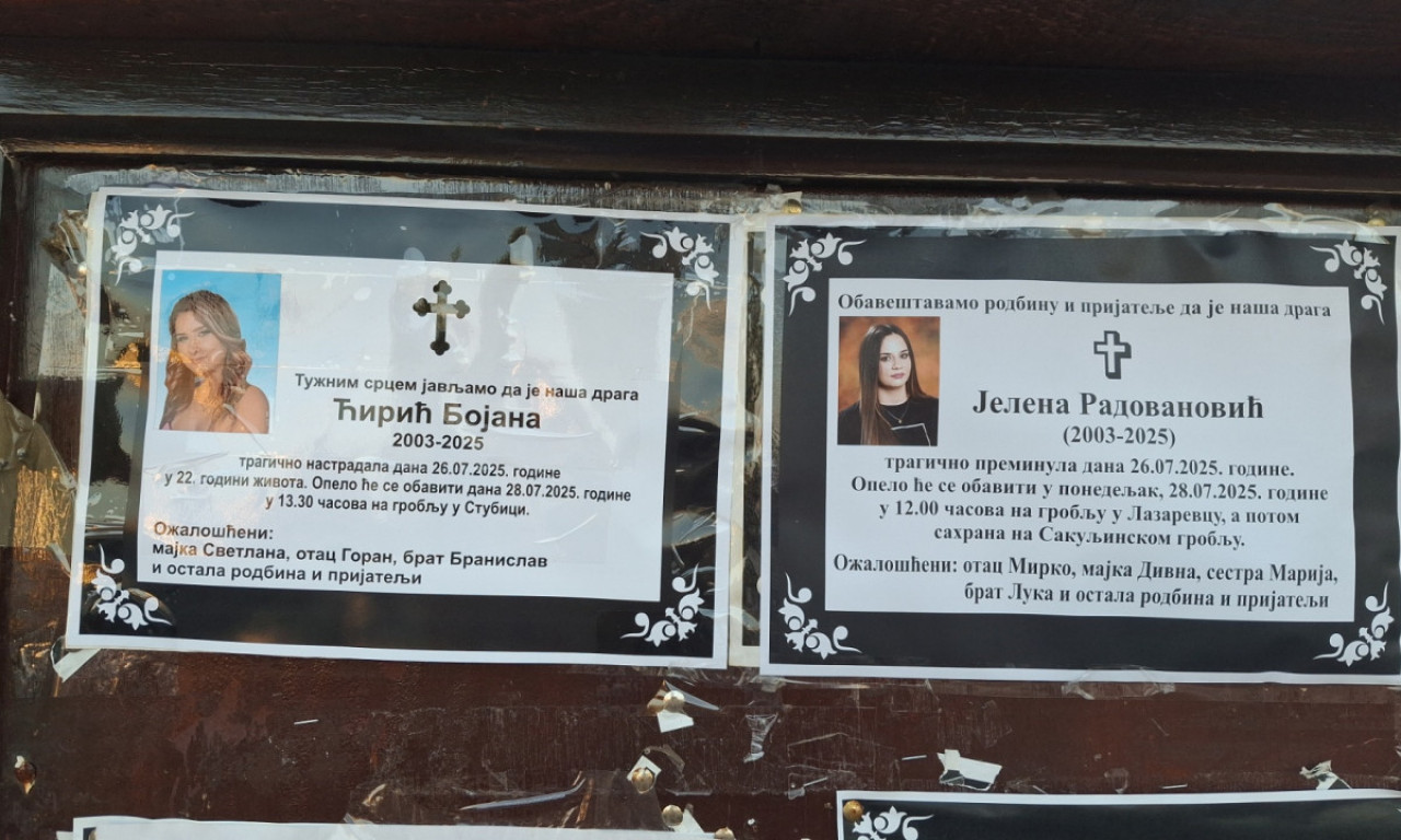 OVO JE NAJTUŽNIJA FOTOGRAFIJA KOJU ĆETE VIDETI Svi nemo gledaju u umrlice Bojane i Jelene koje su nas prerano napustile!