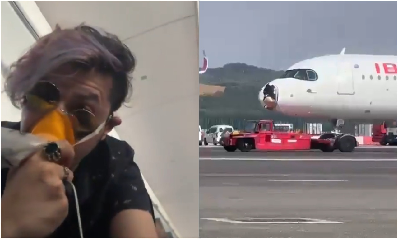 PUTNICI U PANICI HVATAJU MASKE ZA KISEONIK, OVO JE APOKALIPTIČNO! Avion morao da sleti u Madrid, ovo je razlog (VIDEO)