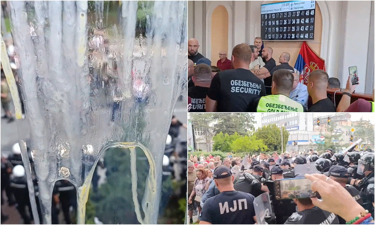 OPSADNO STANJE U ZAJEČARU Letela jaja i flaše, grupa pristalica opozicije okupila se ispred zgrade Skupštine (VIDEO)