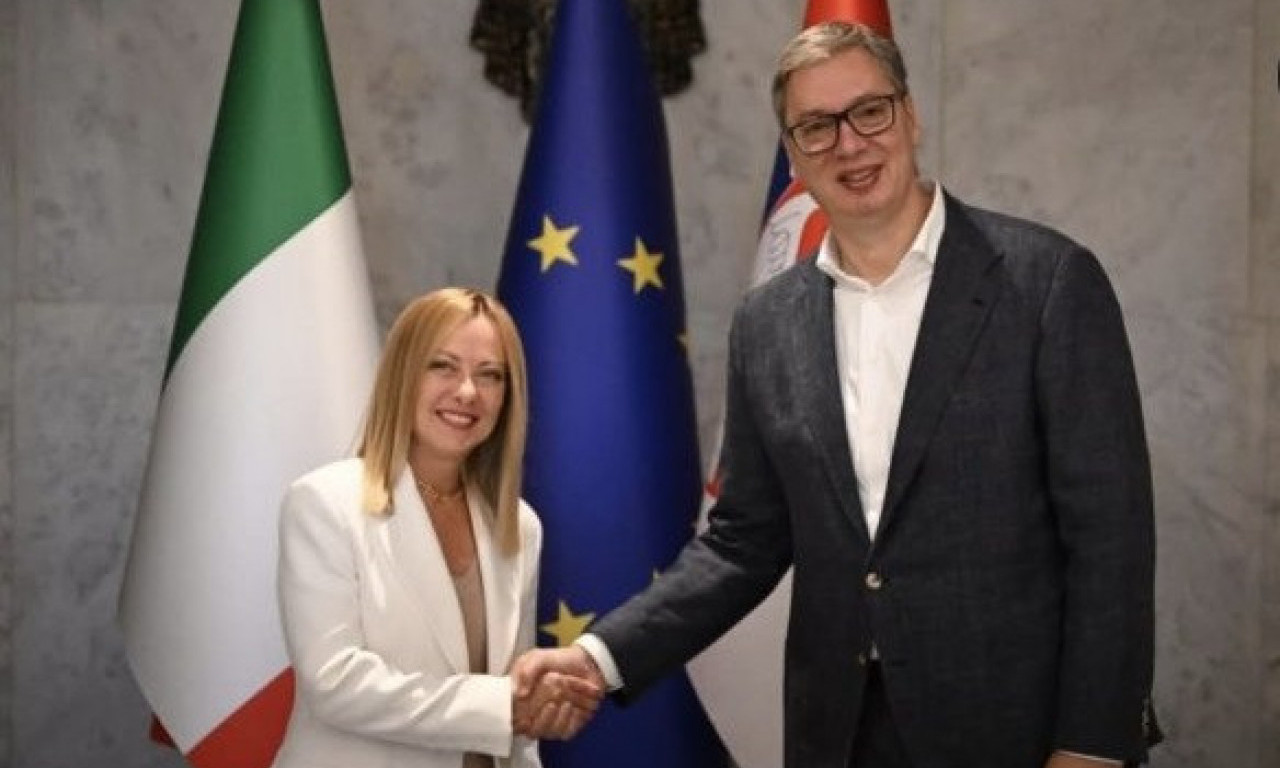MELONI: Sa predsednikom Srbije Vučićem razgovarala sam o jačanju saradnje dve zemlje