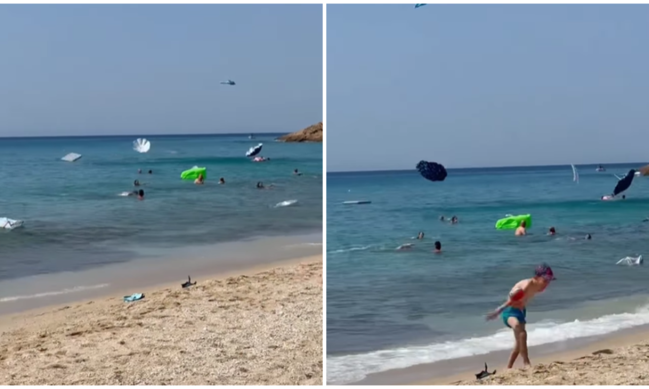 "NIJE TORNADO, ALI JE BILO STRAVIČNO": Srbi doživeli haos na plaži u Grčkoj, suncobrani leteli, deca plakala! (VIDEO)