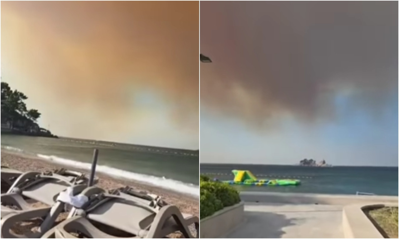 NAJNOVIJI SNIMAK IZ CRNE GORE TERA STRAH U KOSTI! Jeza na popularnoj plaži - crni dim kulja, vatra skroz van kontrole