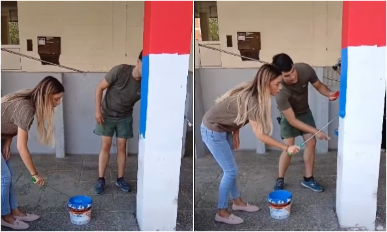 POGLEDAJTE KAKO MINISTARKA CRTA SRPSKU ZASTAVU NA ZIDU Sa Novosađanima pokazala kako se voli Srbija (VIDEO)