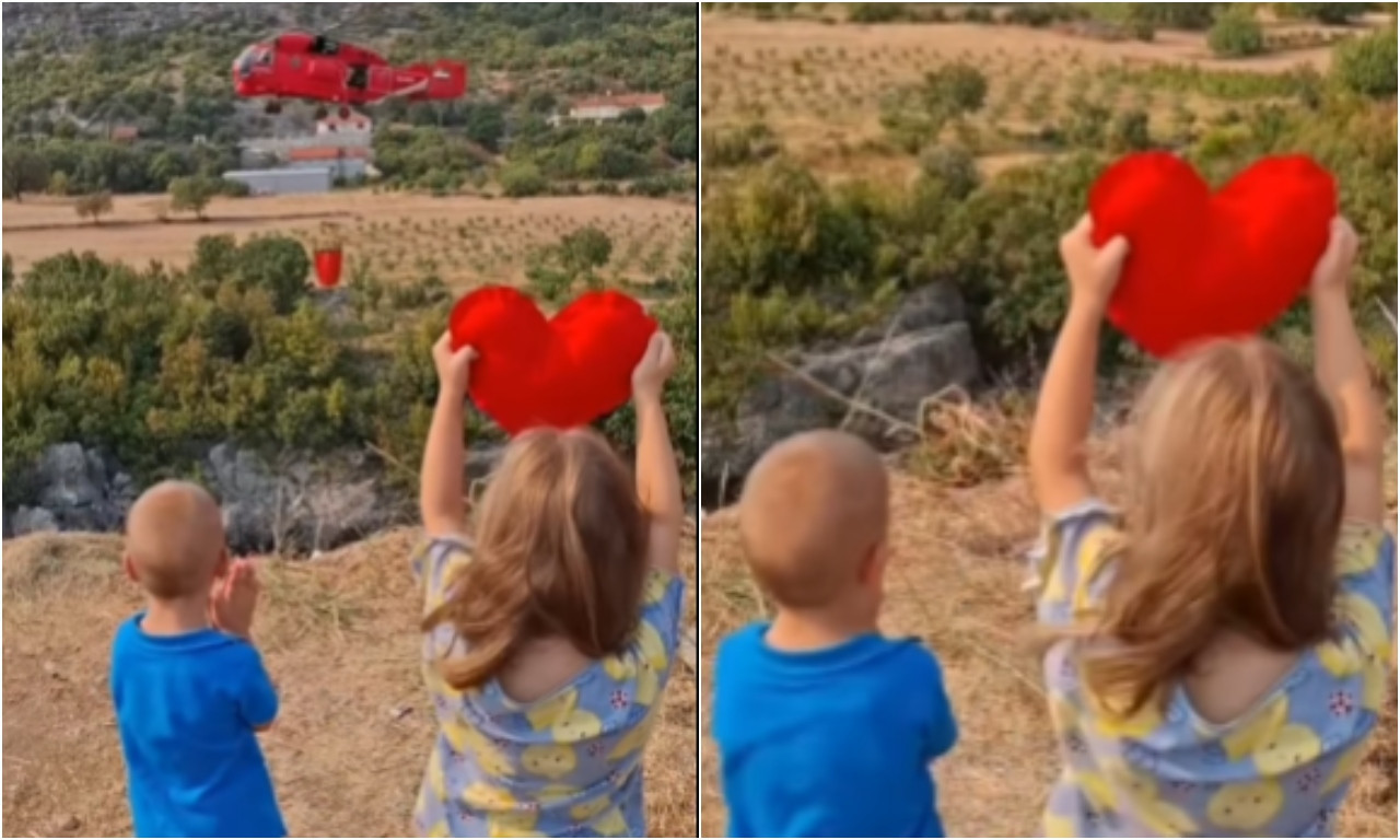 NAJVEĆE SRCE UVEK STANE U MALE RUKE Presladak snimak: Deca iz Crne Gore šalju ljubav srpskim spasiocima (VIDEO)