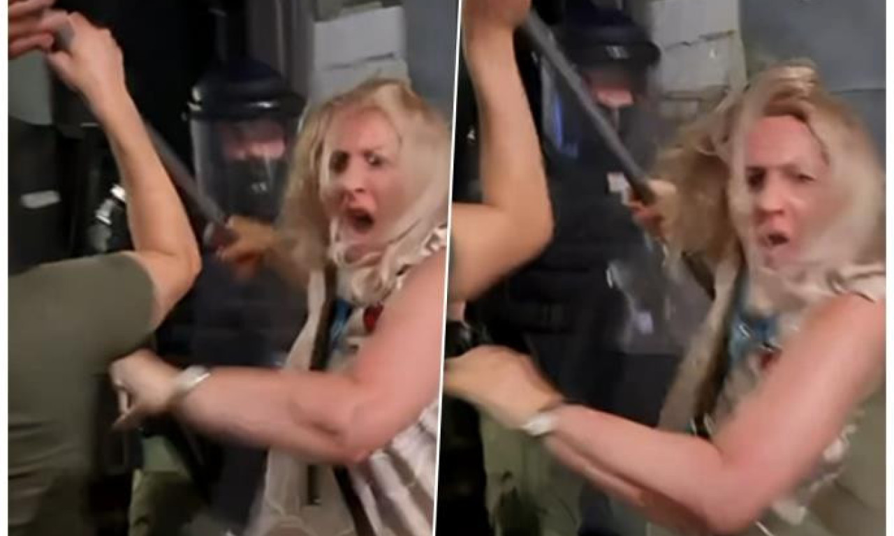 MUP O FOTOGRAFIJI NA KOJOJ TUKU ŽENU: Metalnom šipkom je udarala Žandarmeriju