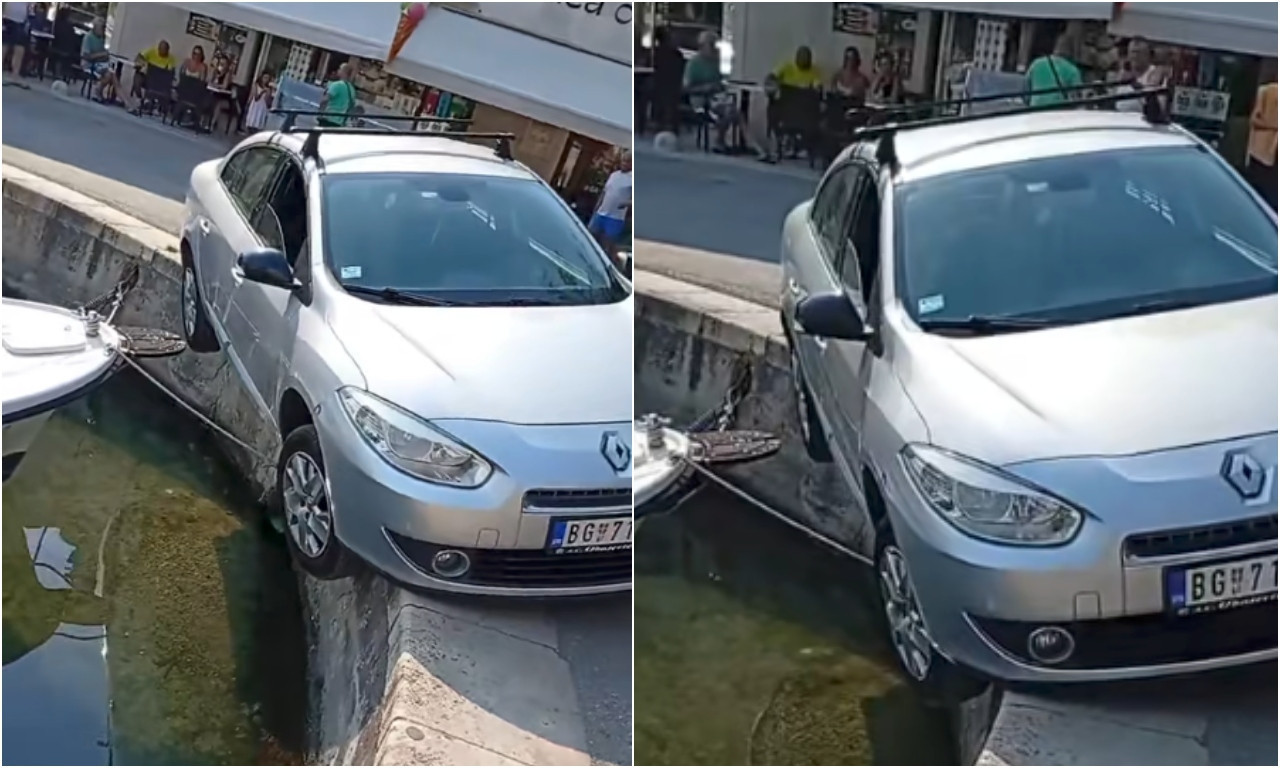 AUTOMOBIL IZ BEOGRADA ZAMALO UPAO U MORE Pogledajte dramatičnu situaciju na Braču (VIDEO)