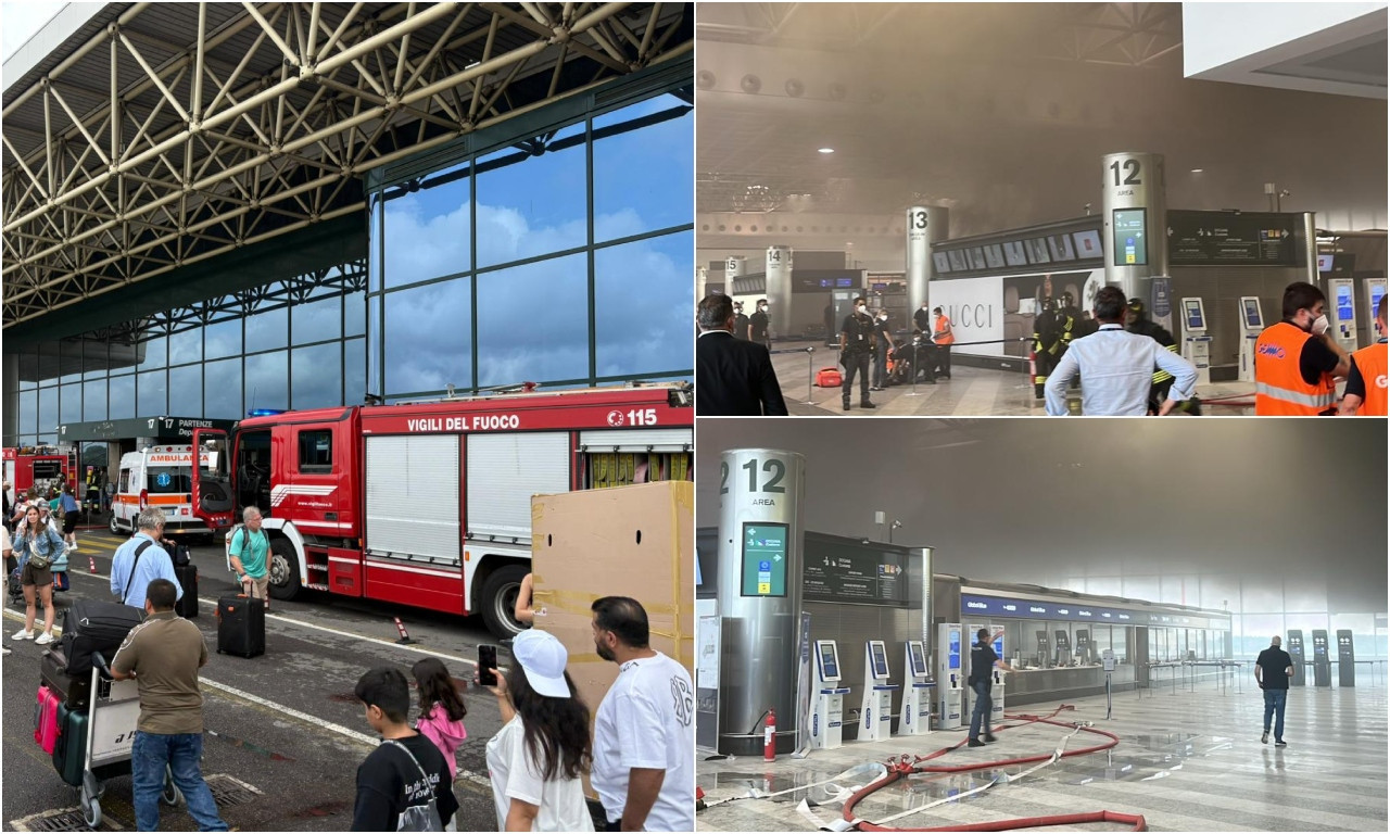 AERODROM GORI, PUTNICI PANIČNO BEŽE Muškarac čekićem udarao sve pred sobom, ljudi ne znaju šta ih je snašlo (FOTO+VIDEO)