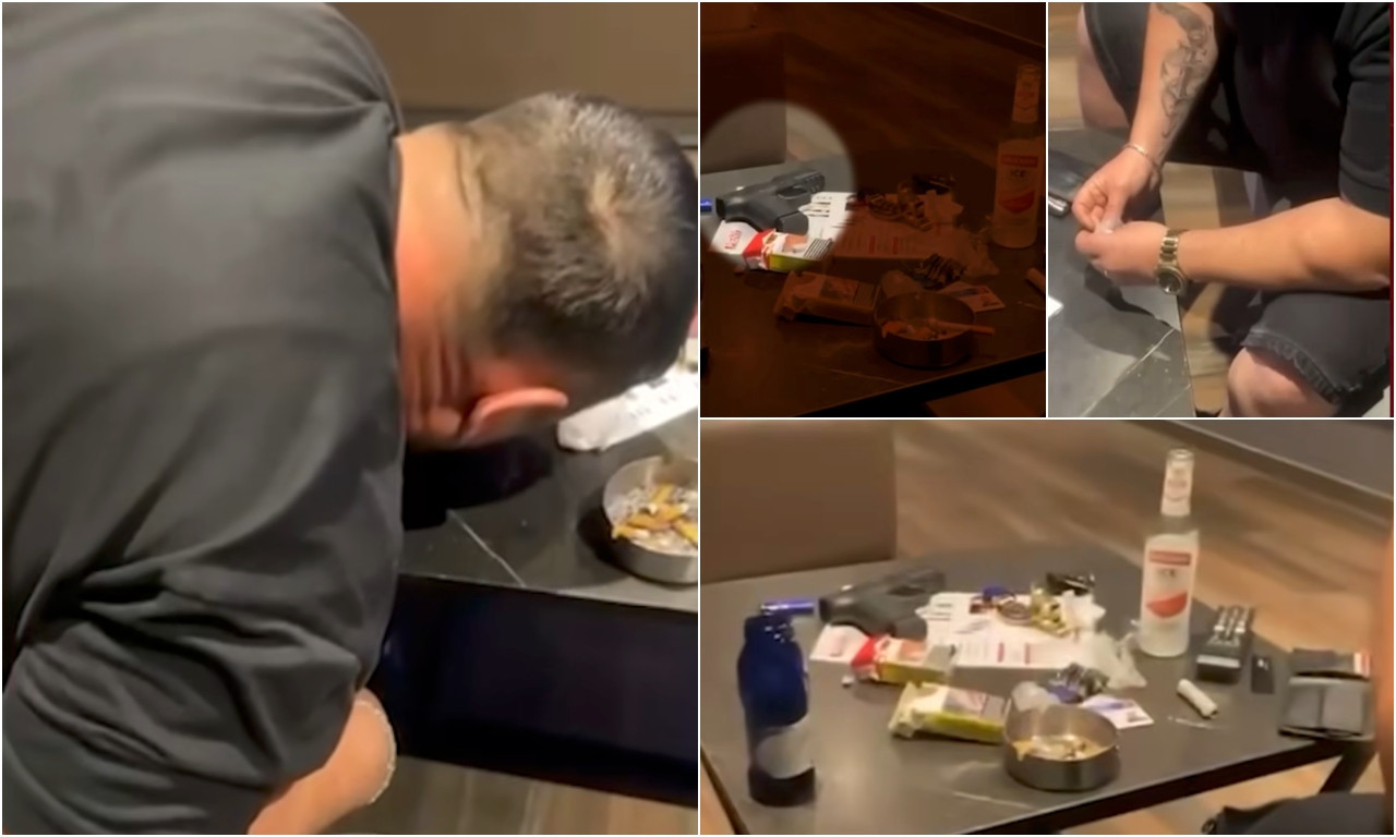 OPŠTINAR SNIMLJEN KAKO KONZUMIRA DROGU, A NA STOLU MU PIŠTOLJ I NOŽ Skandal epskih razmera trese jug Srbije (VIDEO)