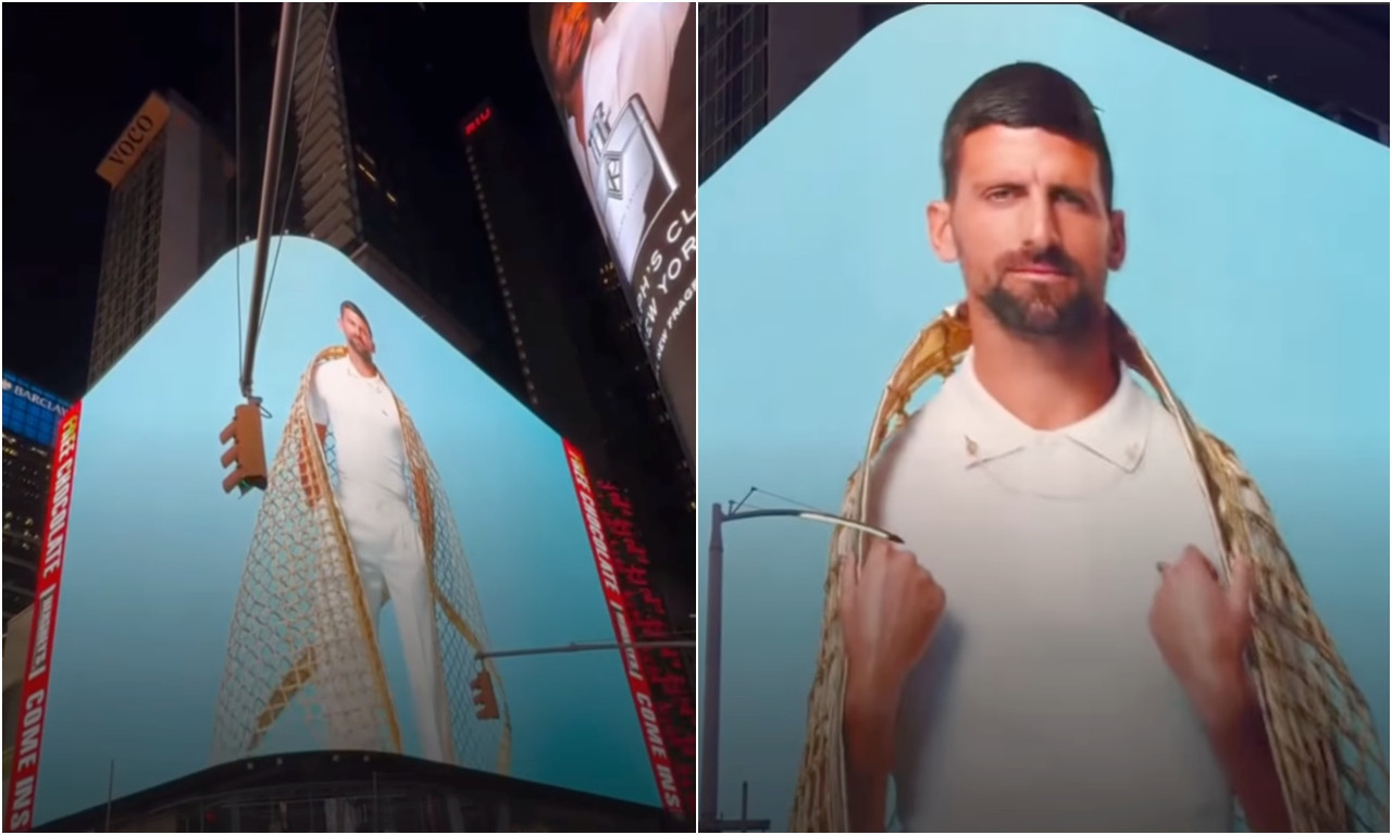 ZLATNI PLAŠT ZA KRALJA! Novak Đoković osvaja i modni svet na Times Square-u! (VIDEO)