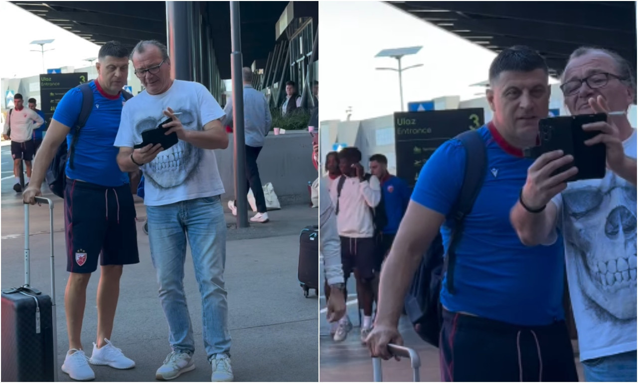 DOSTA STE PRIČALI DA JE VLADAN MILOJEVIĆ BAHAT! Trener Crvene zvezde iznenadio gestom na aerodromu (FOTO)