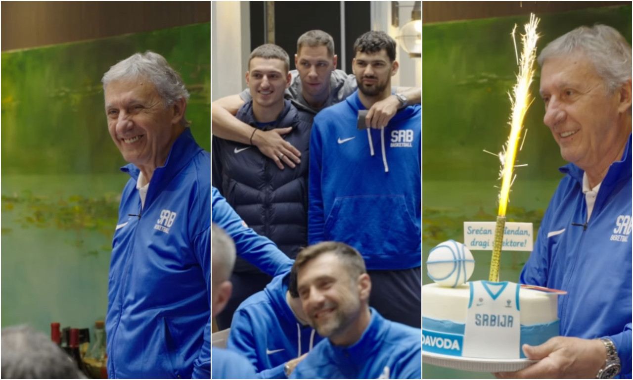 URNEBESNE ČESTIKE ZA SELEKTORA! Pogledajte kako su košarkaši čestitali Pešiću rođendan! (VIDEO)