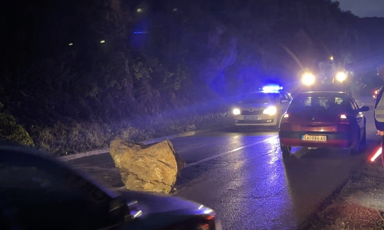 ODRON STENA SE SURVAO NA PUT Za dlaku izbegnuta tragedija! Pogledajte haos ka Guči (VIDEO)