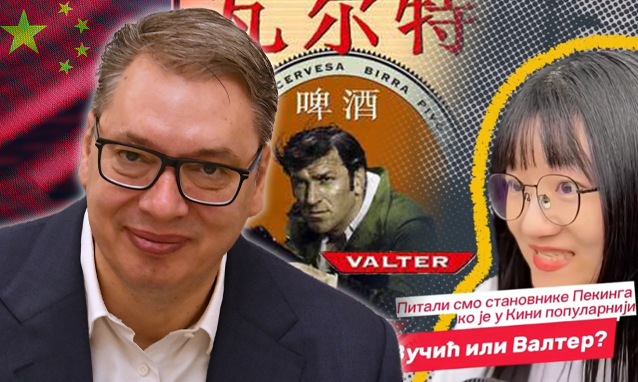 VUČIĆ ILI VALTER, KO JE POPULARNIJI U KINI? Hit snimak: Kinezi birali između slika predsednika i Bate Živojinovića VIDEO