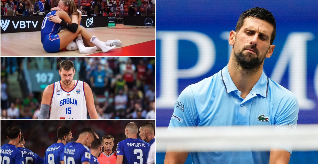 POMRAČENJE SRPSKOG SPORTA  Odbojkašice, košarkaši, basketaši, Đoković i fudbaleri - ko će toliku tugu da izdrži