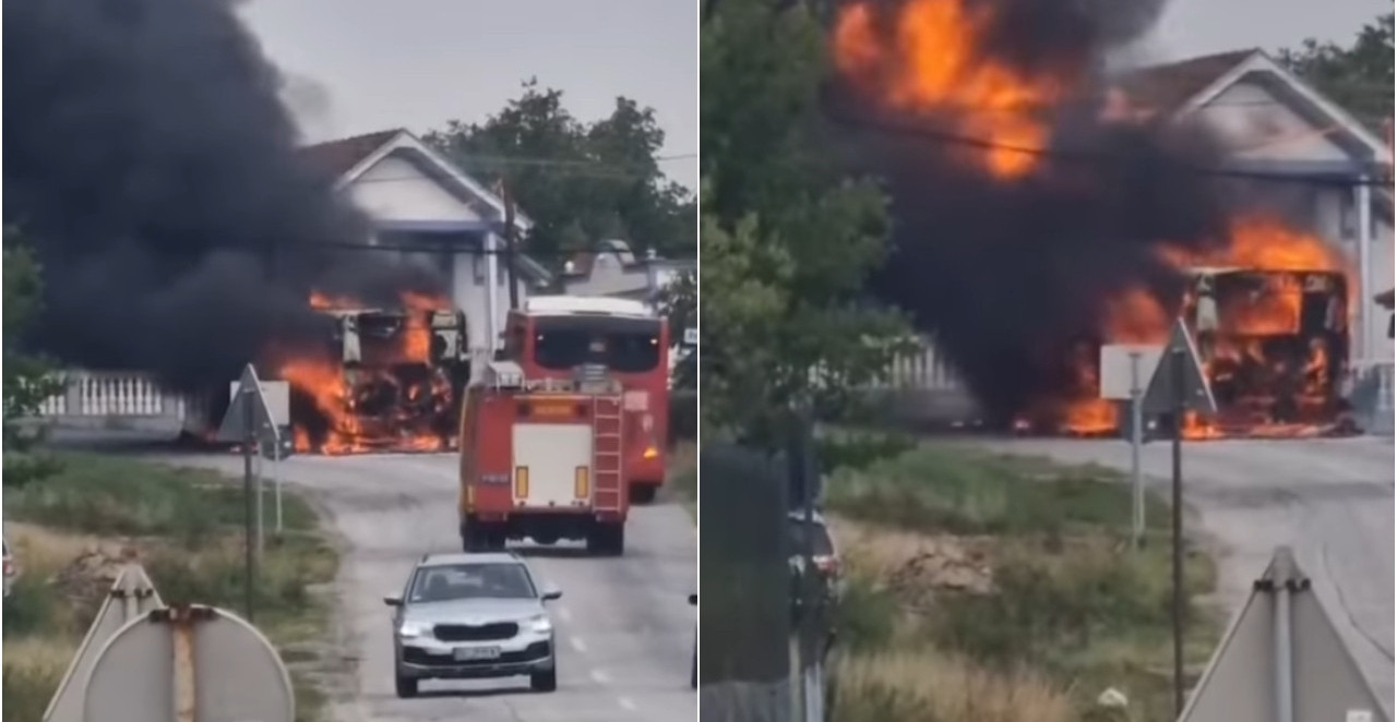 AUTOBUS U PLAMENU Pogledajte stravičnu scenu iz Kragujevca (VIDEO)