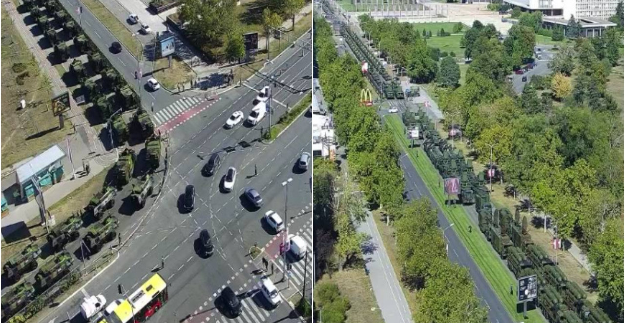 BEOGRAD U ZAVRŠNOJ PRIPREMI ZA VOJNU PARADU "SNAGA JEDINSTVA" Tenkovi na ulicama (FOTO)