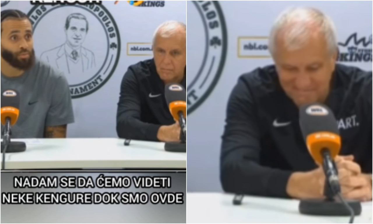 ŽELJKO OBRADOVIĆ UMRO OD SMEHA ZBOG VAŠINGTONA NA KONFERENCIJI Urnebesna scena košarkaša Partizana obilazi svet (VIDEO)