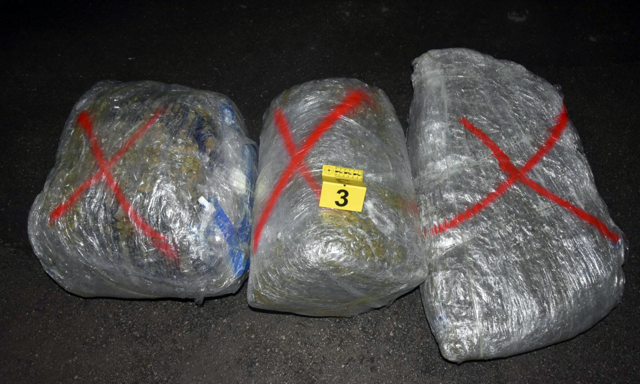 POLICIJA ZAPLENILA 85 KILOGRAMA MARIHUANE KOD NIŠA Dvojica "pala" zbog pokušaja šverca (FOTO)