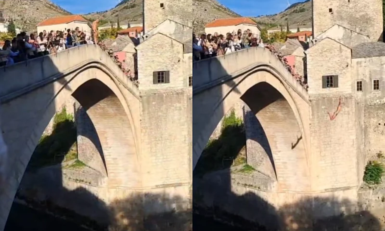 U ZNAK SEĆANJA NA HALIDA BEŠLIĆA U MOSTARU PRIREĐEN SKOK BEZ APLAUZA Meštani se pridružili gradovima koji tuguju (VIDEO)