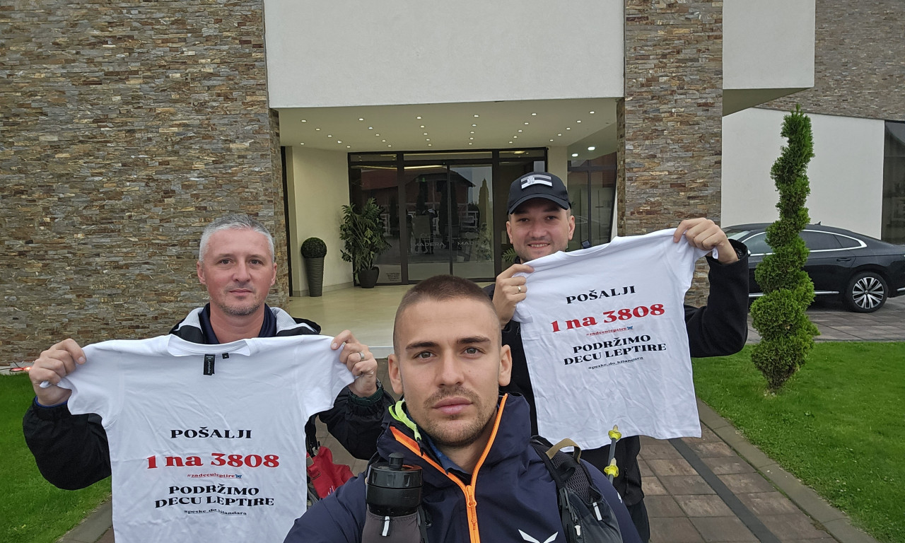 ZA DESET DANA PREŠLI 400 KILOMETARA Trojica pripadnika MUP-a pešače za pomoć deci leptirima (FOTO/VIDEO)