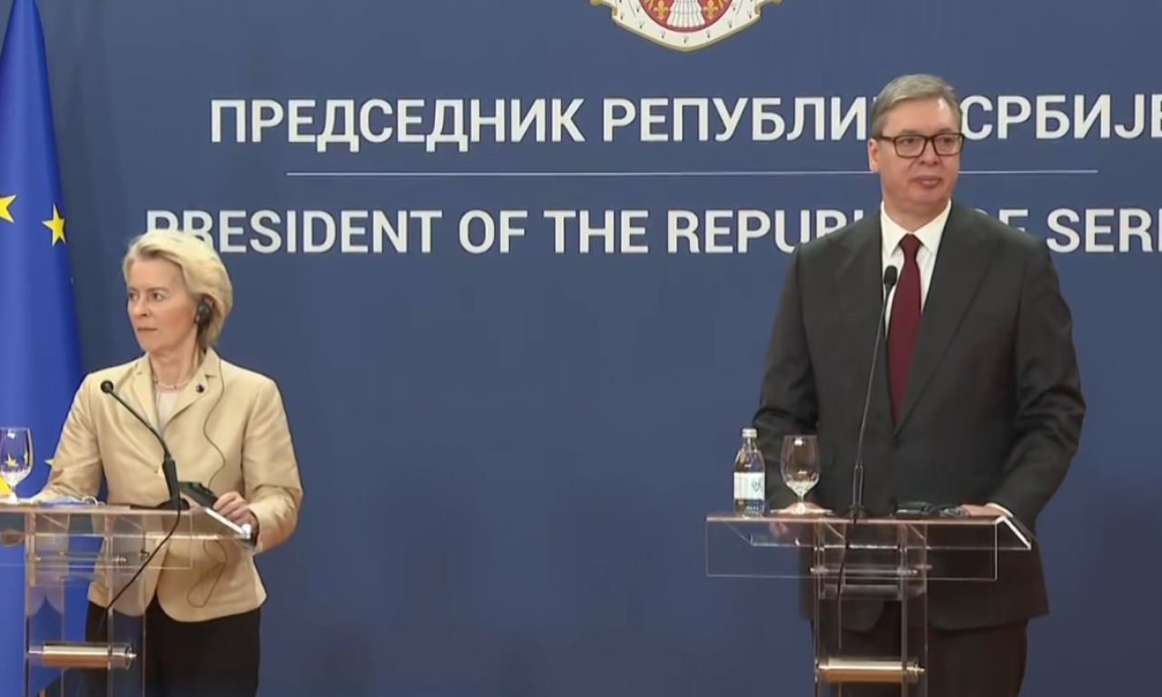 VUČIĆ PREDAO PISMO FON DER LAJEN SA JEDNOM MOLBOM: "Verujem da će Evropska komisija naći način..."  (VIDEO)
