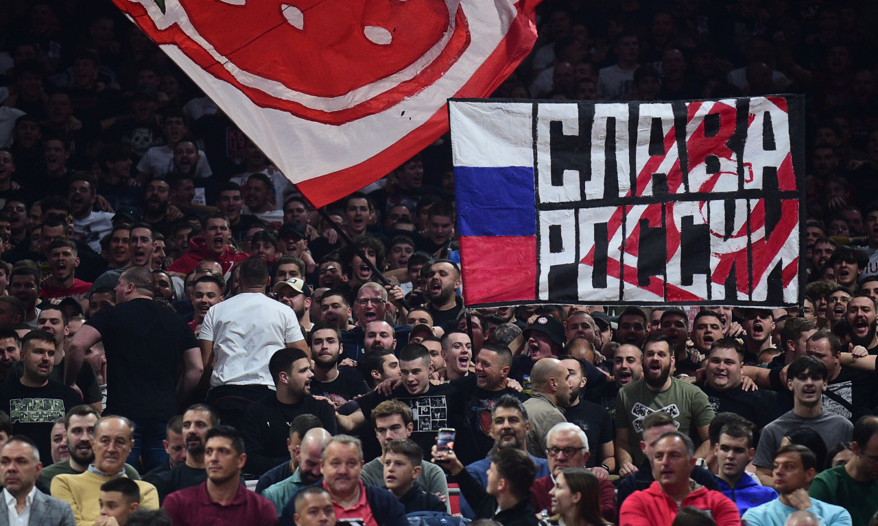 ZVEZDINI NAVIJAČI OPET ODUŠEVILI RUSE! Ono što su videli u Areni na meču protiv Žalgirisa bacilo ih je u trans (FOTO)