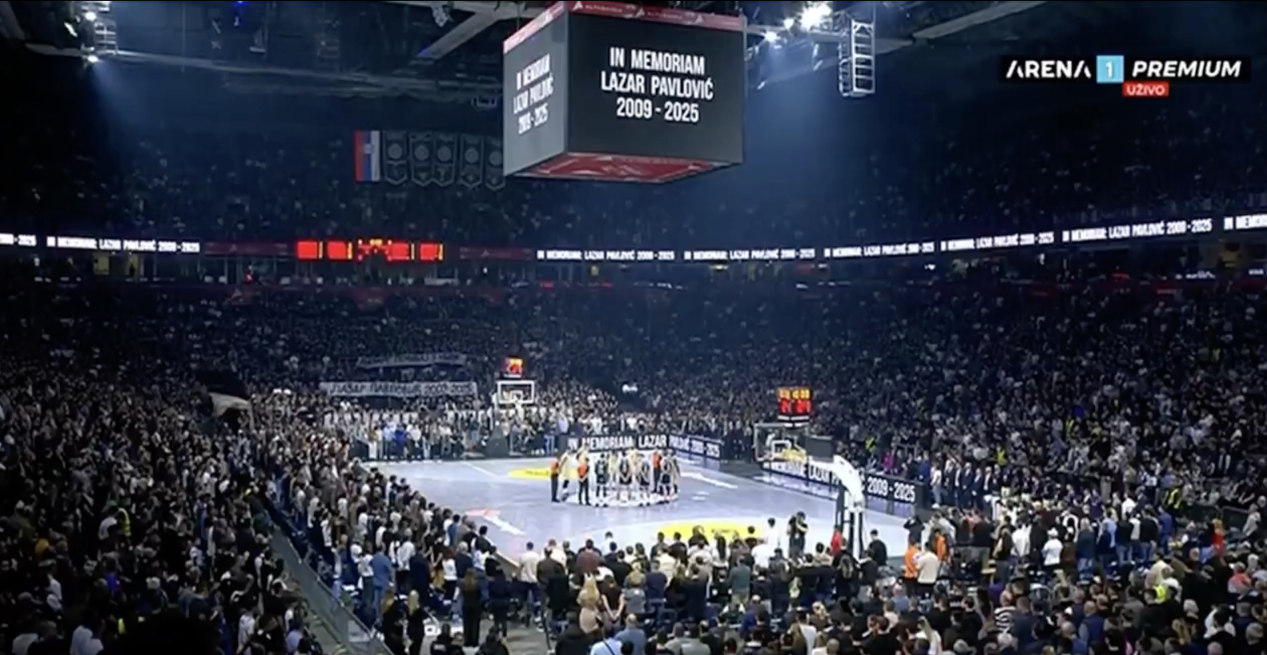 MUK KOJI JE NAJEŽIO HILJADE NAVIJAČA Pogledajte scenu na meču Partizan - Barselona posvećenu stradalom Lazaru (VIDEO)