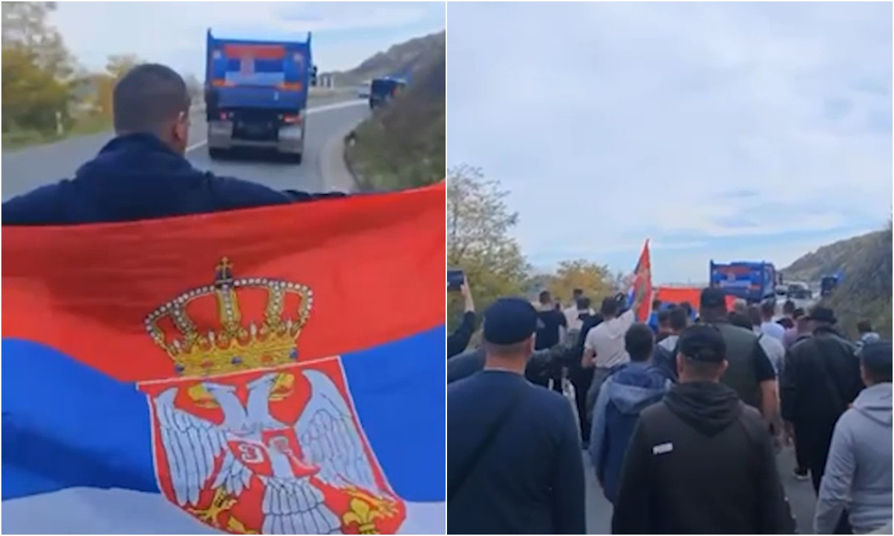 ORI SE "LAZARICA" I VIJORE ZASTAVE Srbi sa KiM nastavljaju pešačenje ka Novom Sadu (VIDEO)