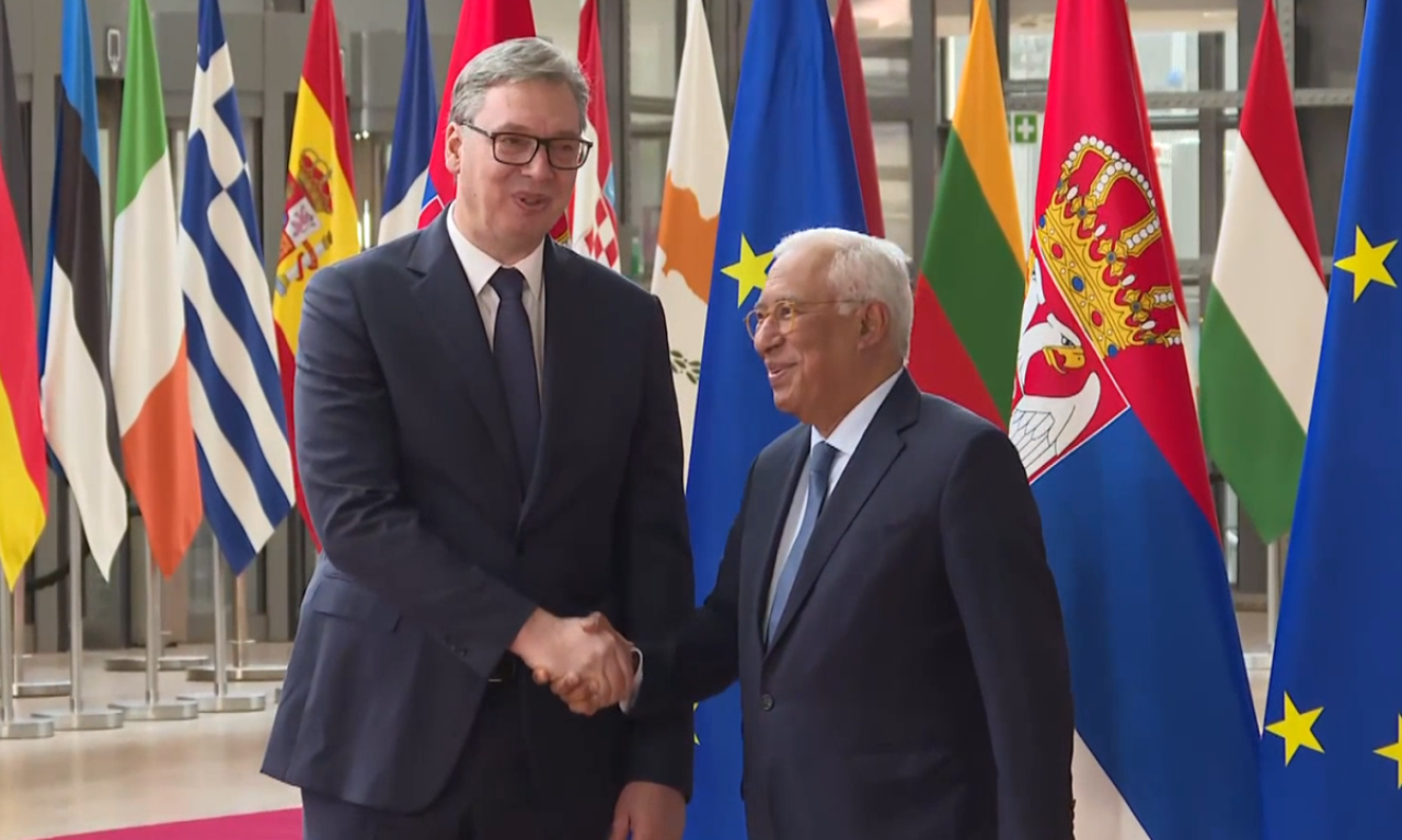 VUČIĆ U BRISELU Pogledajte susret sa Antoniom Koštom, u toku je važan sastanak (VIDEO)