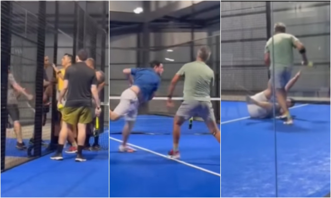 BRUTALNA TUČA NA PADELU Mrežama se širi šokantan snimak - lete i pesnice i reketi po terenu (VIDEO)