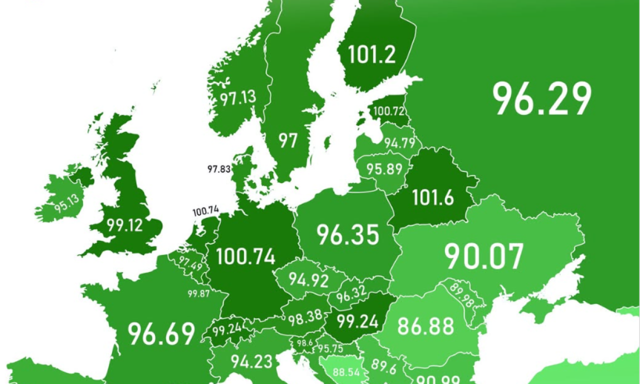 KOLIKI JE NIVO INTELIGENCIJE ZEMALJA BIVŠE JUGE? Pojavila se nova zapaljiva mapa Evrope (FOTO)
