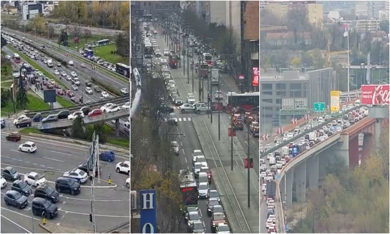 KOLAPS U BEOGRADU Saobraćajne kamere beleže nesnosne kolone! Dobro pogledajte šta da zaobiđete (FOTO)