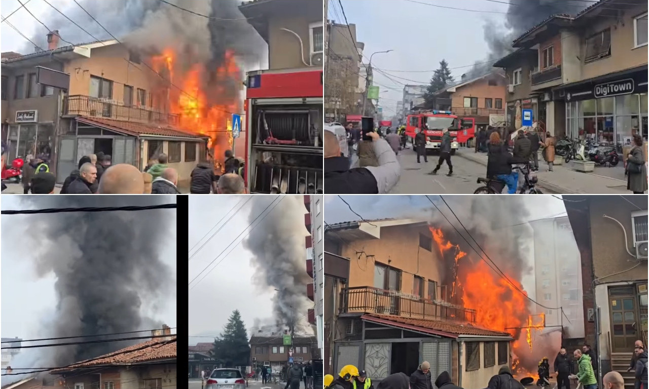VELIKI POŽAR GUTA KUĆU I POZNATU RADNJU! Panika u centru Novog Pazara, pogledajte buktinju (VIDEO)