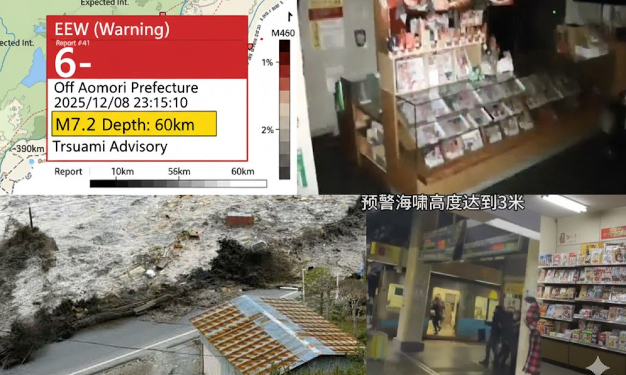 PRVI SNIMCI RAZORNOG ZEMLJOTRESA U JAPANU! Zgrada se ljulja, ljudi beže, prvi talas cunamija udario u obalu - noć iz pakla