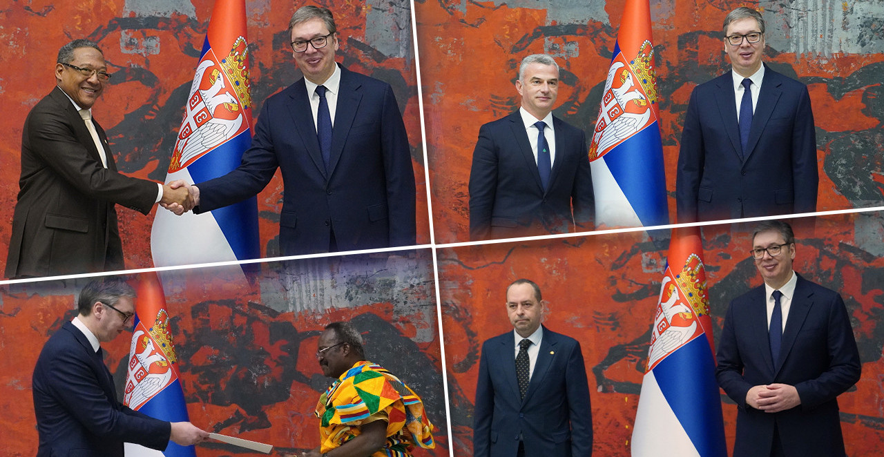 VUČIĆ PRIMIO AKREDITIVE NOVIH AMBASADORA Predstavnici ovih zemalja predali predsedniku Srbije pisma (FOTO)