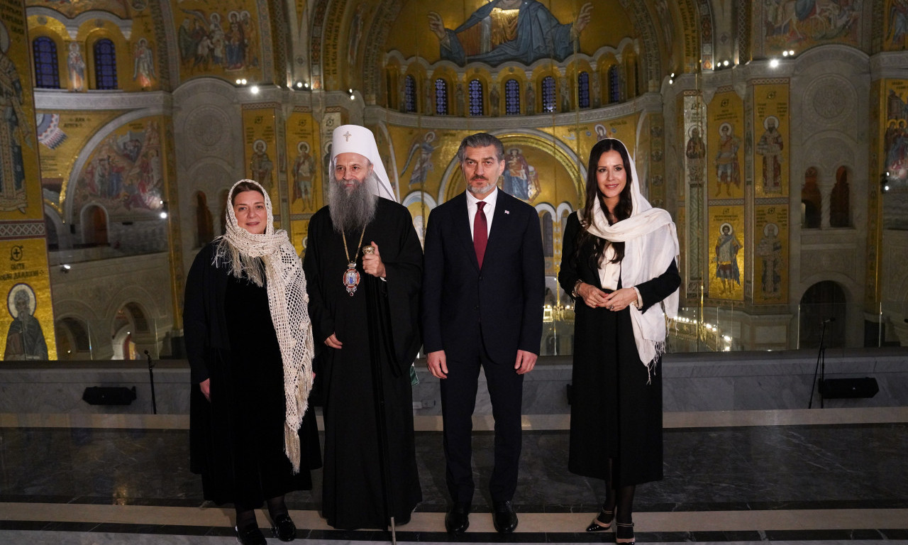 TAMARA VUČIĆ SA PREDSEDNIKOM GRUZIJE I PRVOM DAMOM U HRAMU SVETOG SAVE: Dočekao ih patrijarh Porfirije (FOTO)