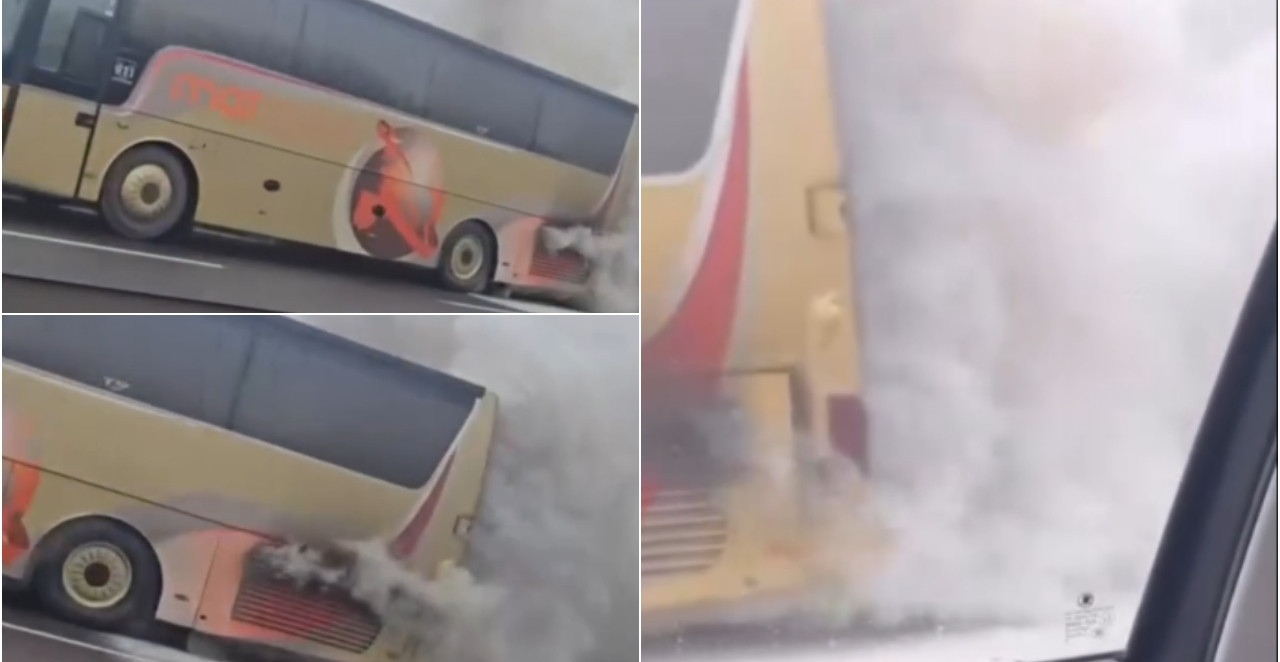 GORI AUTOBUS NA AUTO-PUTU KA NIŠU! Saobraćaj paralisan, prizor je stravičan (VIDEO)