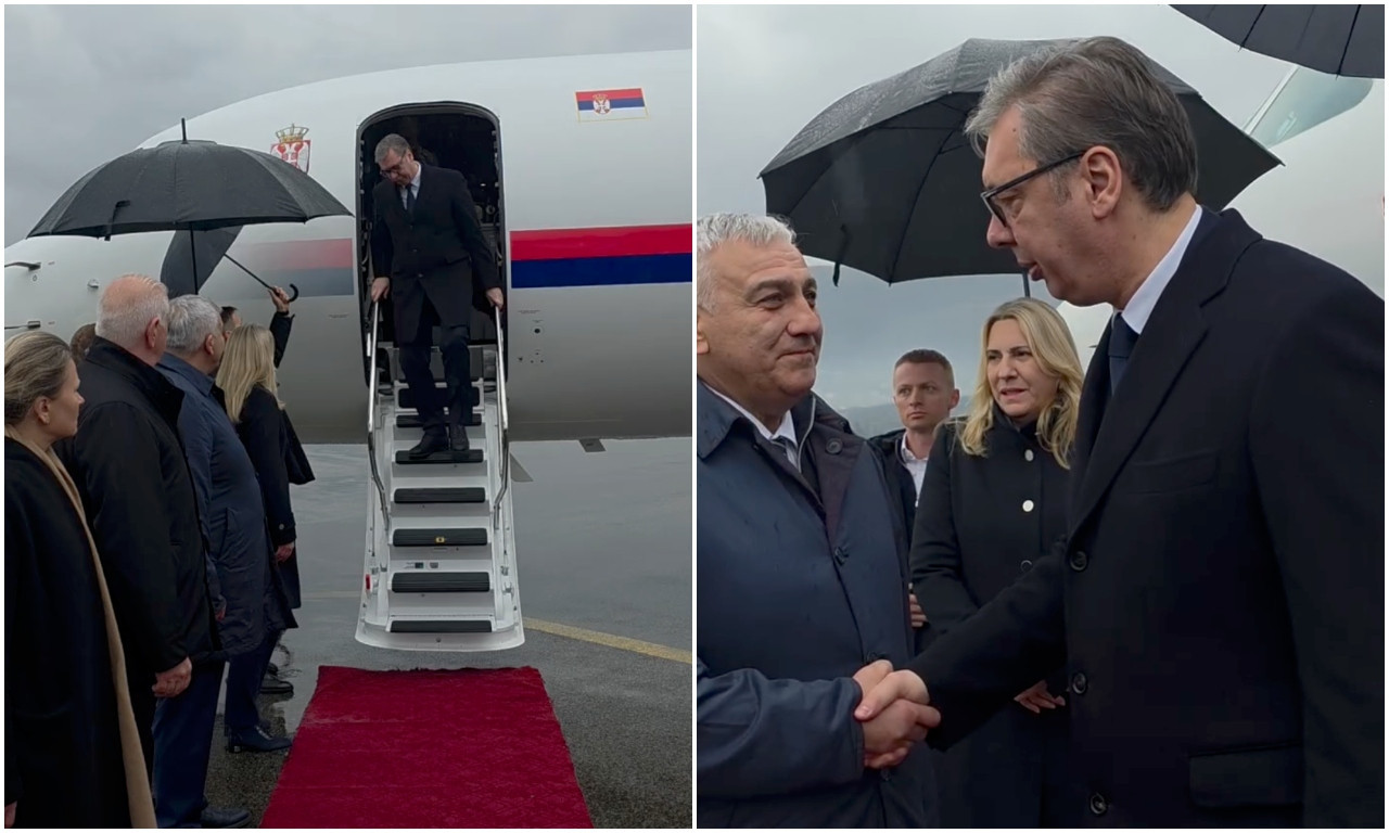 VUČIČ STIGAO U MOSTAR: "Sad pravac Trebinje!" Evo ko je predsednika dočekao na aerodromu (VIDEO)