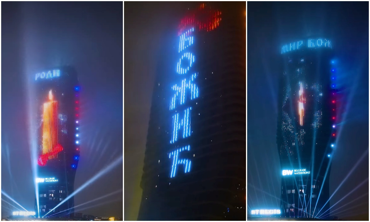 NA KULI BEOGRAD ZASIJALA BOŽIĆNA ČESTITKA Pogledajte prelep prizor u prestonici (VIDEO)