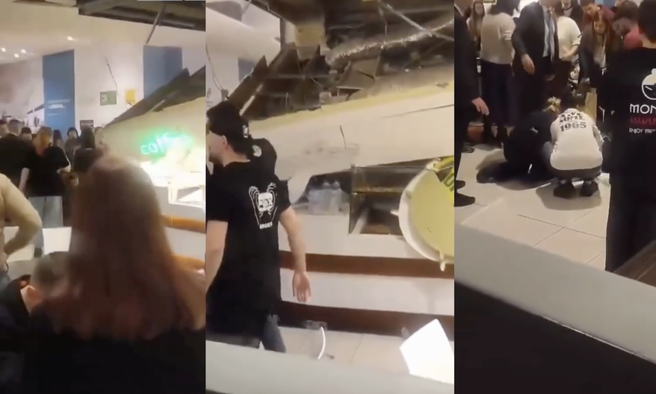 URUŠIO SE PLAFON U POZNATOM TRŽNOM CENTRU U SOLUNU Lokal bio pun ljudi u trenutku nesreće, ima povređenih! (VIDEO)