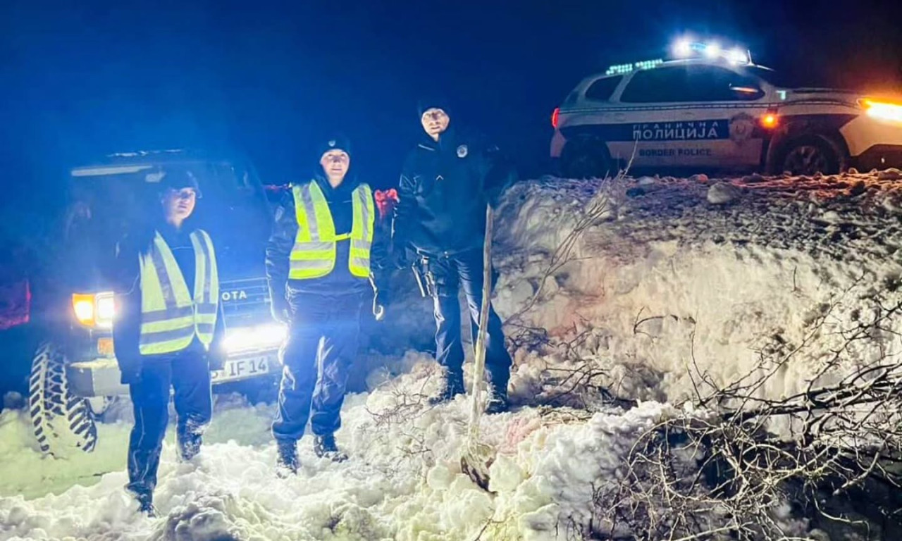 DRAMA NA PEŠTERSKOJ VISORAVNI Mladi bračni par sleteo sa puta u sneg, spasli ih policajci (FOTO)
