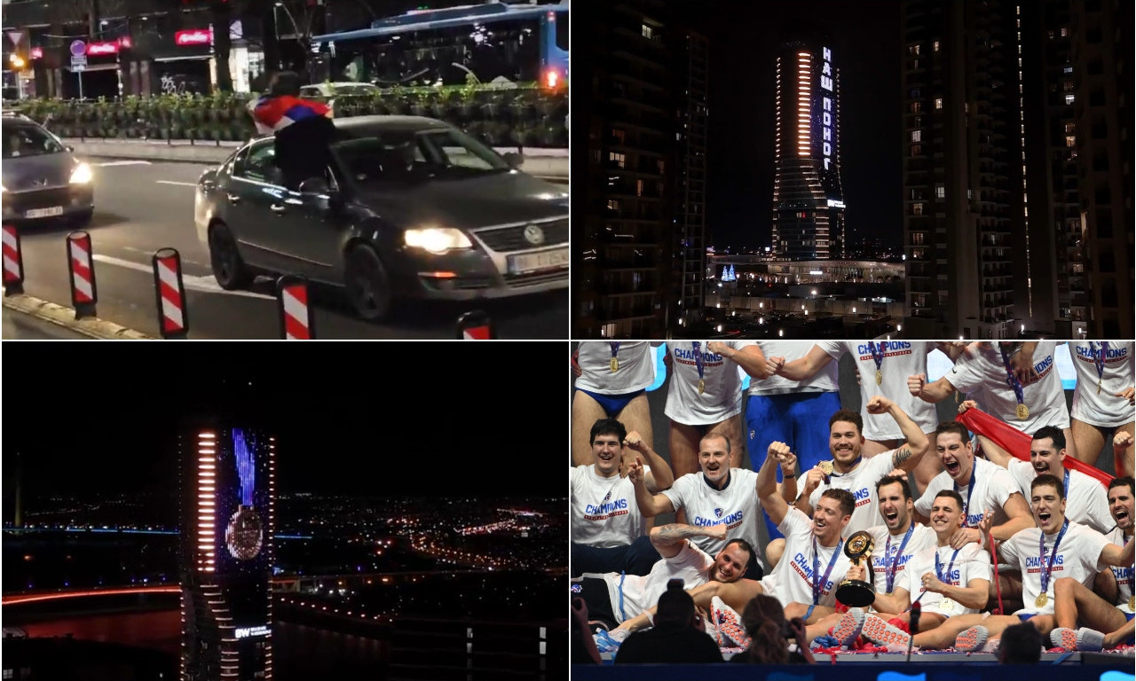 ORIO SE BEOGRAD U ČAST ZLATNIH VATERPOLISTA! Pogledajte kako je noćas Srbija ponosno slavila (VIDEO)