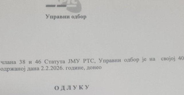 UO RTS DONEO ODLUKU Ovaj čovek do daljeg na čelu Javnog servisa