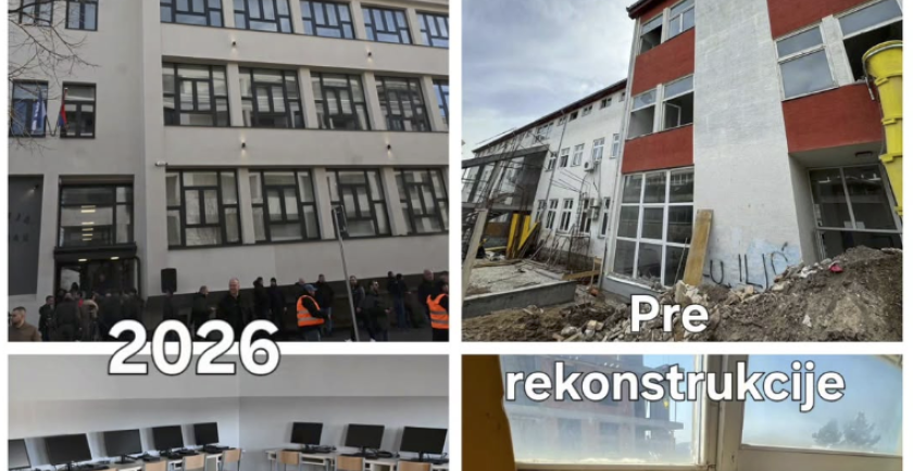 KAKO IZGLEDA GIMNAZIJA U MLADENOVCU PRE I POSLE REKONSTRUKCIJE: Od ruiniranog objekta do savremene škole (FOTO/VIDEO)