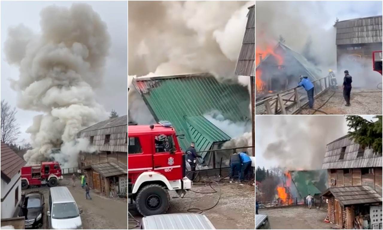 OGROMAN POŽAR NA KOPAONIKU! Jezivi snimci sa terena, plamen guta vikend naselje (VIDEO)