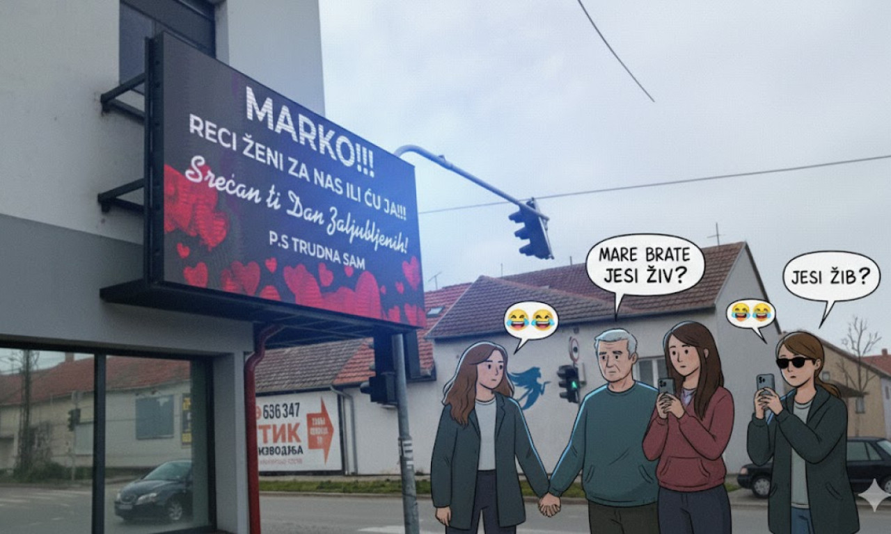 SKANDAL NA DAN ZALJUBLJENIH TRESE ZRENJANIN: „Marko, reci ženi ili ću ja!“ Poruka na bilbordu koja je sve ostavila u šoku (FOTO)