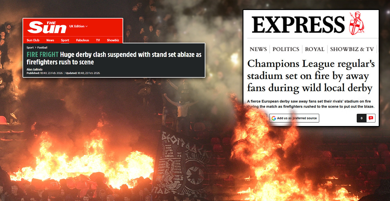 SVETSKI MEDIJI ŠOKIRANI SCENAMA SA VEČITOG DERBIJA! Planeta bruji o skandalčini navijača Partizana (FOTO)