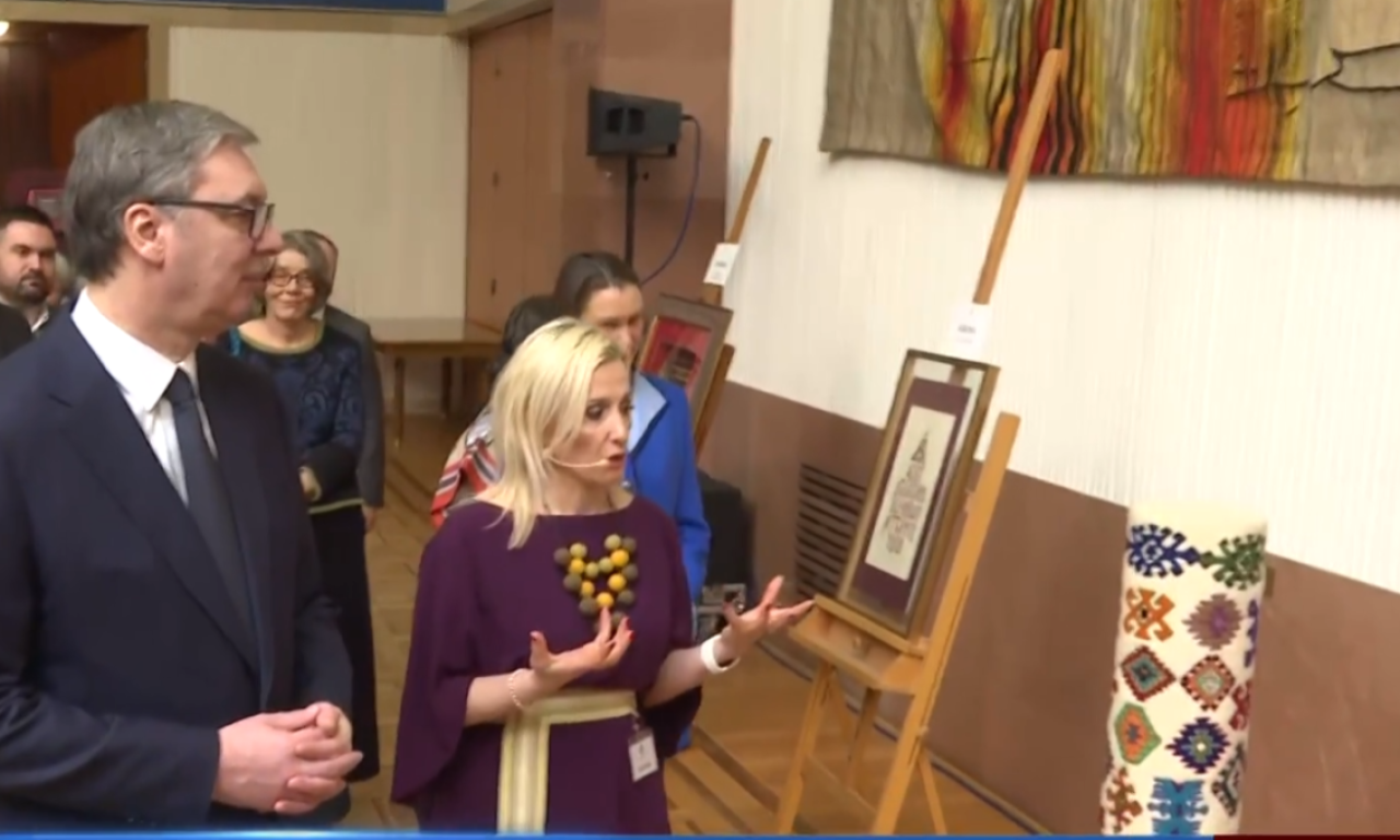 VUČIĆ U PALATI SRBIJA: Pogledajte izložbu sa Pirotskim ćilimom i jedinstvenim rukotvorinama! (VIDEO)