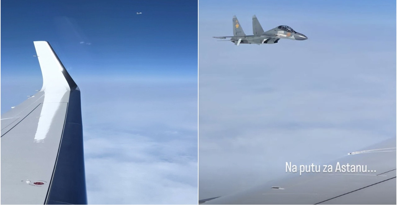 AVION PREDSEDNIKA VUČIĆA U KAZAHSTANU DOČEKALI AVIONI "SUHOJ"! Velika počast za Srbiju (FOTO)