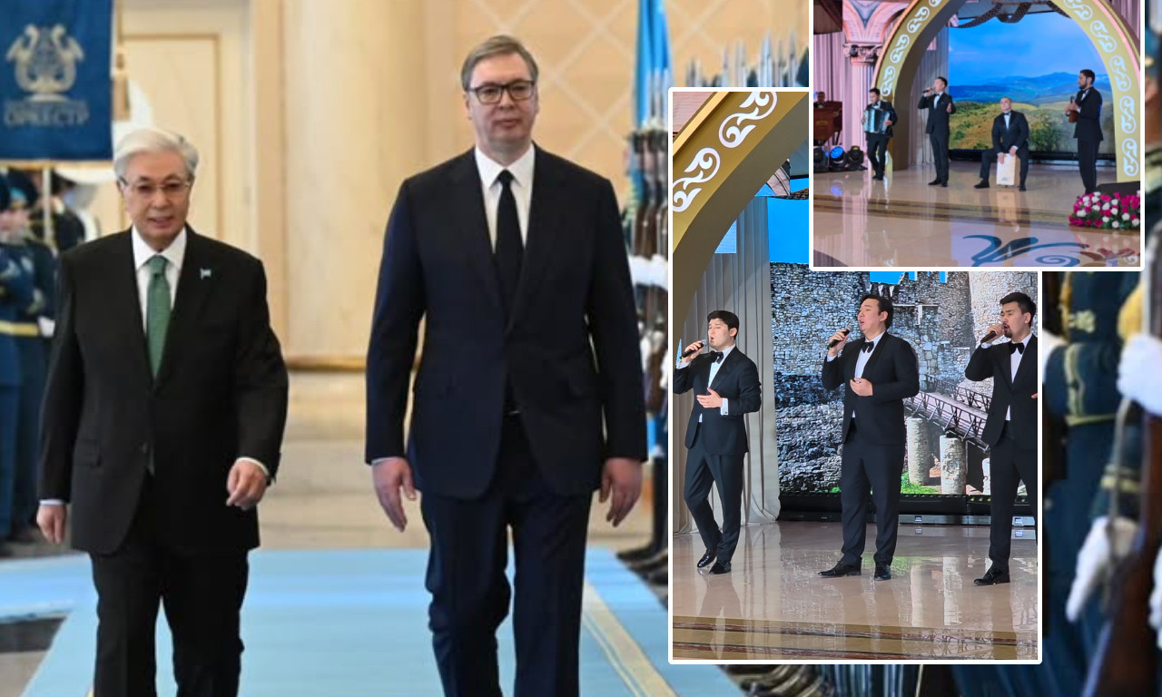 SPEKTAKL: Pogledajte kako Kazahstanci pevaju Vučiću "Tamo daleko" i šta mu pokazuju na video bimu (VIDEO)
